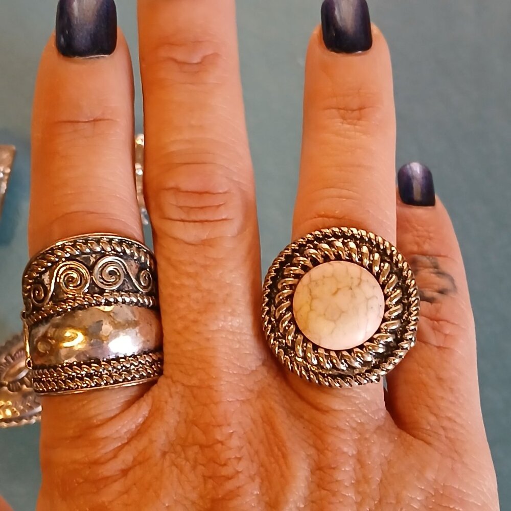 8 Western Turquoise Paparazzi Rings - Picture 7 of 8